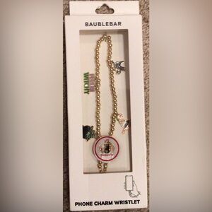 BaubleBar nwt witch Halloween Gold Beaded Phone Charm Wristlet Cat Cauldron